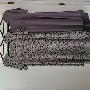 LuLaRoe 2XL Carly 2 for $25! Disney Minnie and Dark Gray (striations)